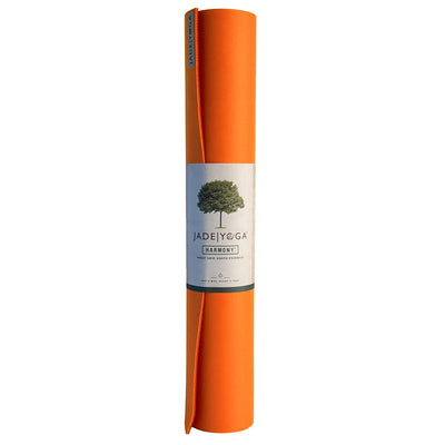 Jade Yoga Harmony Mat - Orange & Iron Flask Wide Mouth Bottle with Spout Lid, Fire, 32oz/950ml Bundle
