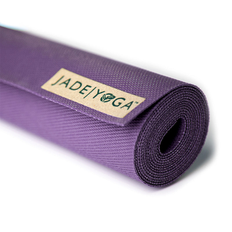 Jade Yoga Voyager Mat - Purple & Iron Flask Wide Mouth Bottle with Spout Lid, Fire, 32oz/950ml Bundle