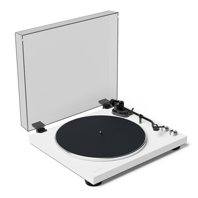 Kanto OBI3 Turntable - Matte White with Kanto ORA 100W Powered Speakers - White Bundle