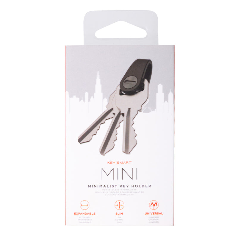 KeySmart Mini - Compact Minimalist Expandable Key Holder (Up to 5 Keys) - Black