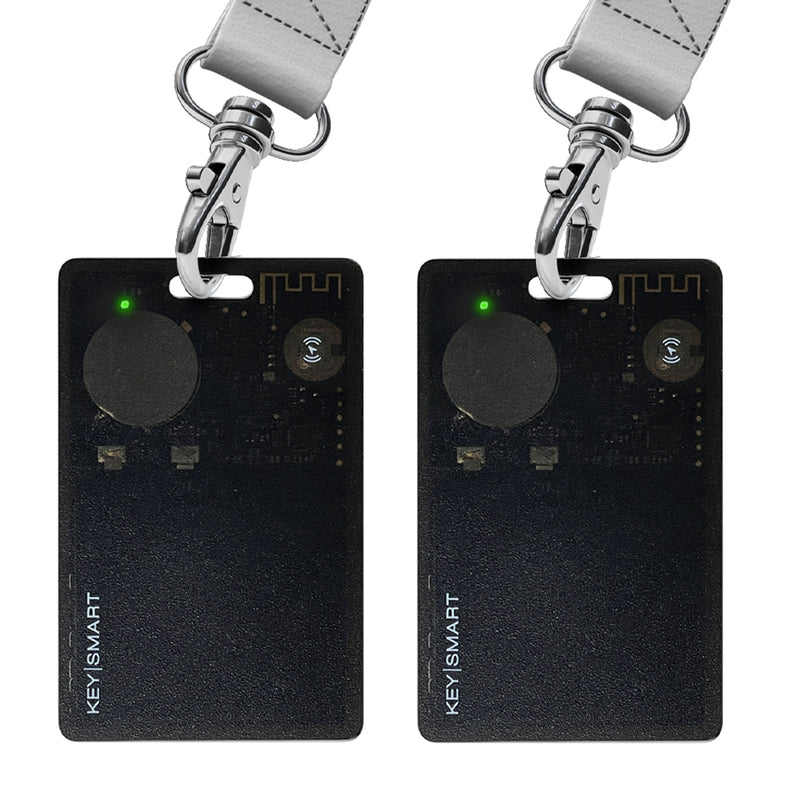 KeySmart SmartCard - Rechargeable Thin Wallet Tracker Card, Works with Apple Find My App - Clear Smoke - 2 Pack
