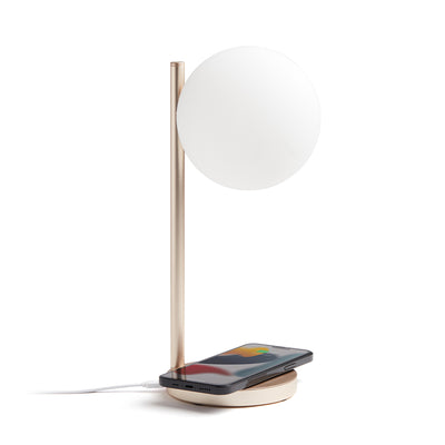 Lexon Bubble Desk Lamp With Built-In Wireless Charger - Gold