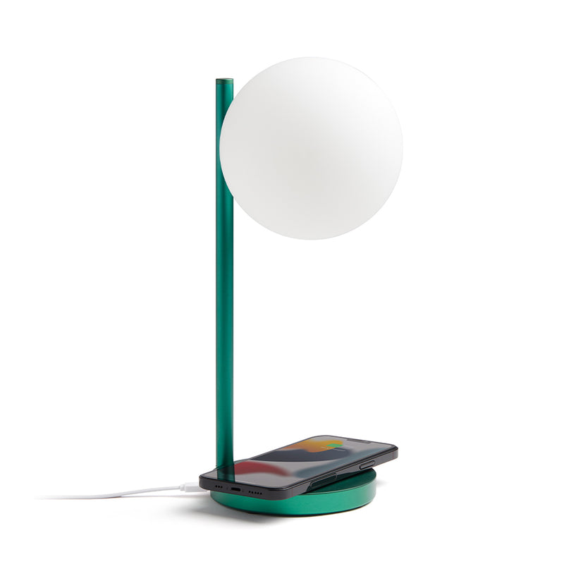 Lexon Bubble Desk Lamp With Built-In Wireless Charger - Green