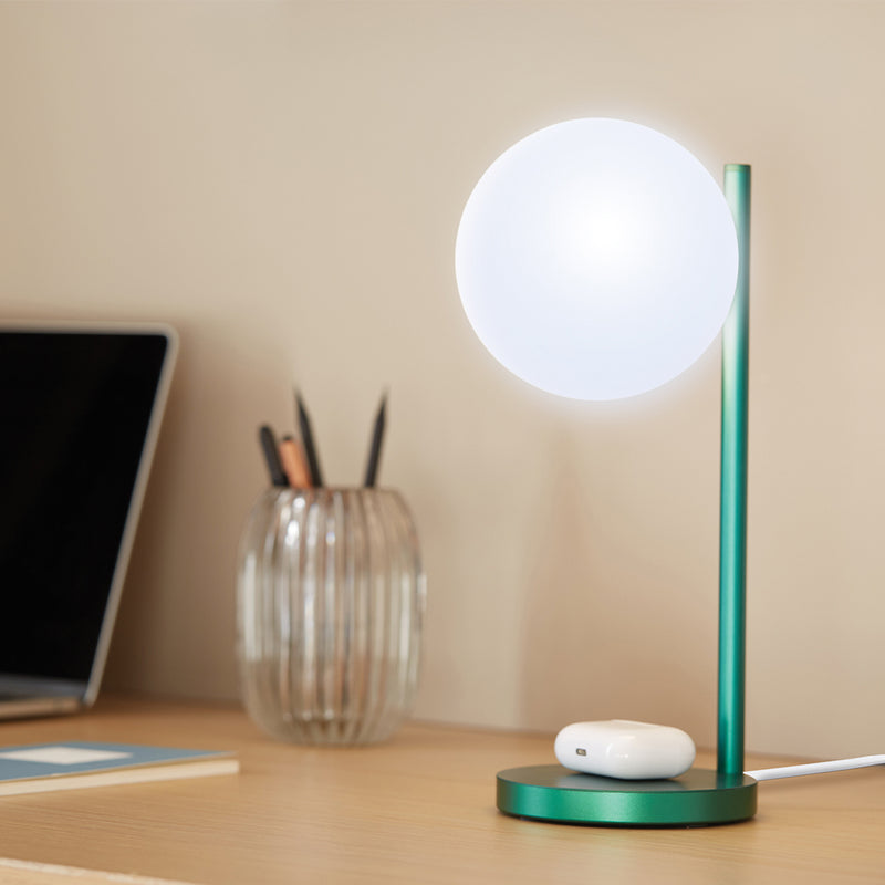 Lexon Bubble Desk Lamp With Built-In Wireless Charger - Green