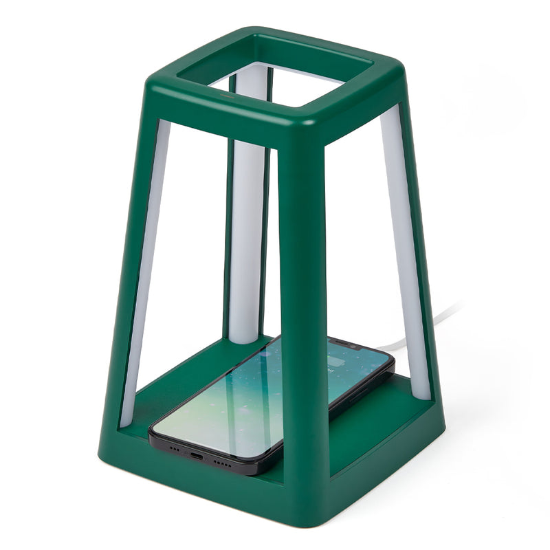 Lexon Lantern Portable Lamp With Built-In Wireless Charger - Green