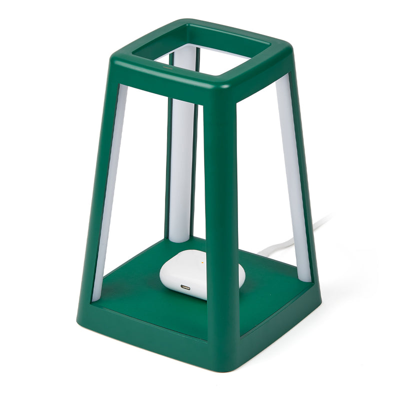 Lexon Lantern Portable Lamp With Built-In Wireless Charger - Green