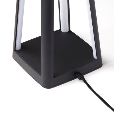 Lexon Lantern Portable Lamp With Built-In Wireless Charger - Black