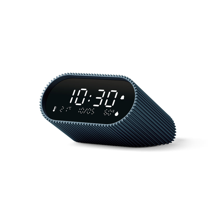 Lexon Ray Clock Lcd Alarm Clock With Temperature / Humidity Display - Blue