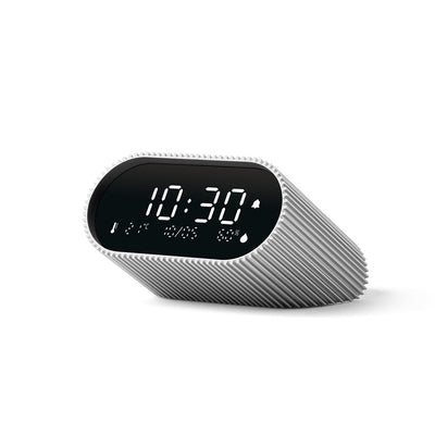 Lexon Ray Clock Lcd Alarm Clock With Temperature / Humidity Display - Alu Polish