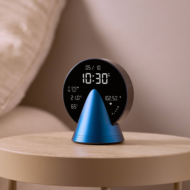 Lexon Conic Radio Alarm Clock With Fm & Built-In Bluetooth Speaker - Blue