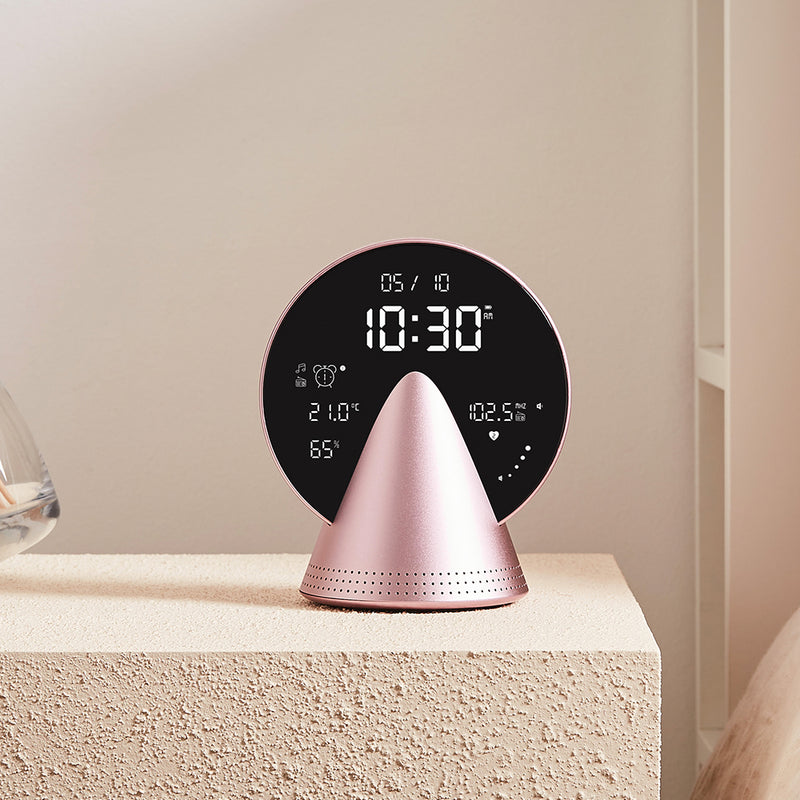 Lexon Conic Radio Alarm Clock With Fm & Built-In Bluetooth Speaker - Pink