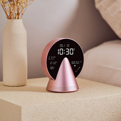 Lexon Conic Radio Alarm Clock With Fm & Built-In Bluetooth Speaker - Pink