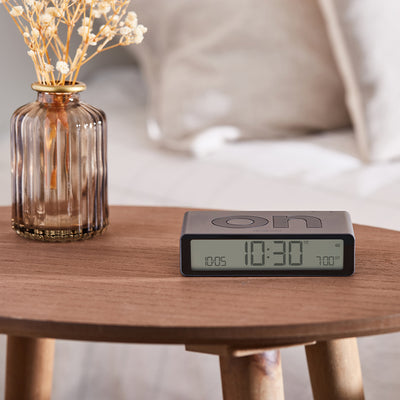 Lexon Flip Classic Reversible Alarm Clock - Grey