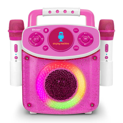 Singing Machine Mini Sparkle Bluetooth Karaoke Speaker - Pink