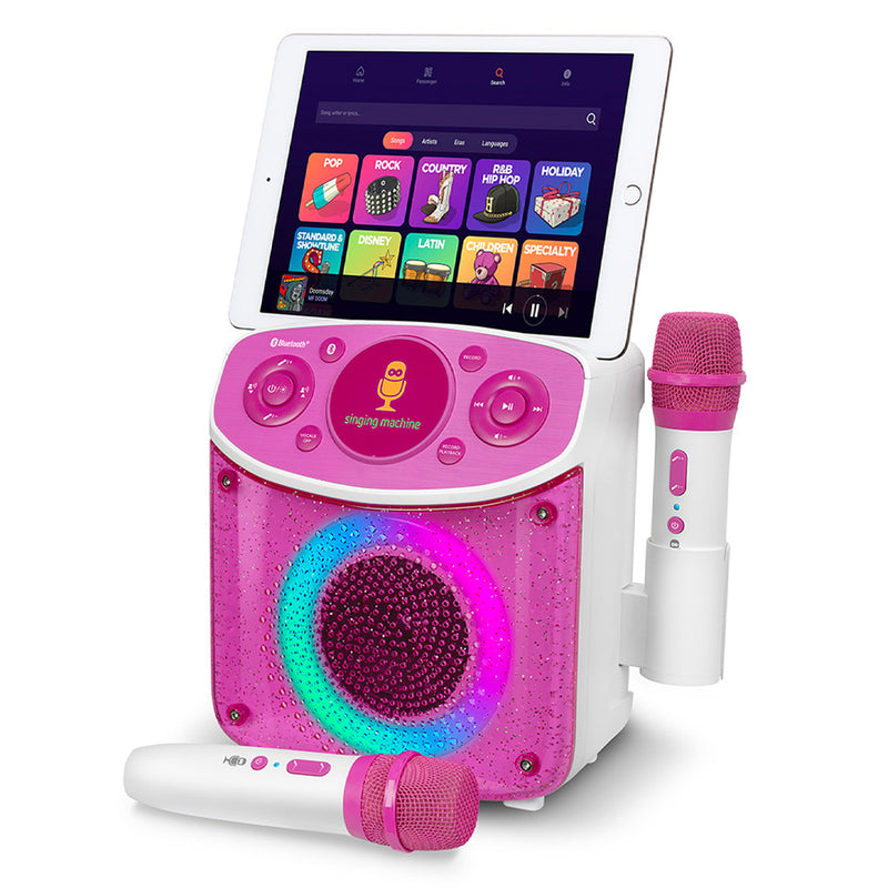 Singing Machine Mini Sparkle Bluetooth Karaoke Speaker - Pink