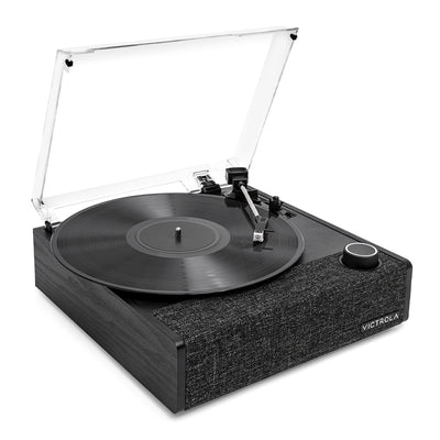 Victrola Eastwood II Turntable - Black + Bundled Record Storage Crate