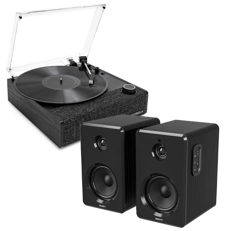 Victrola Eastwood II Turntable - Black + Bundled Majority D40 Bluetooth Speakers