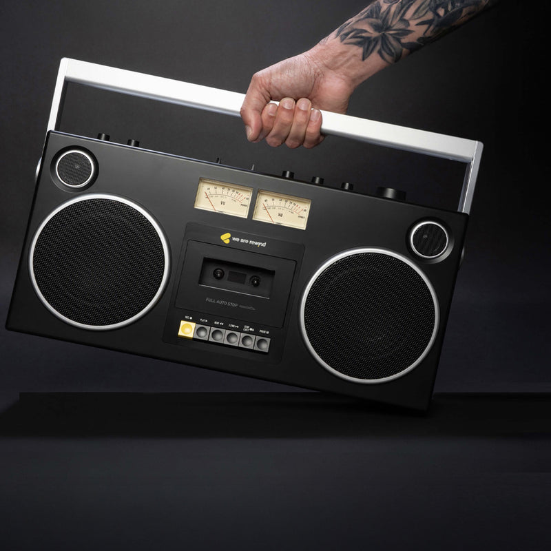 We Are Rewind Getto Blaster Cassette Player & Recorder - Curtis, Black
