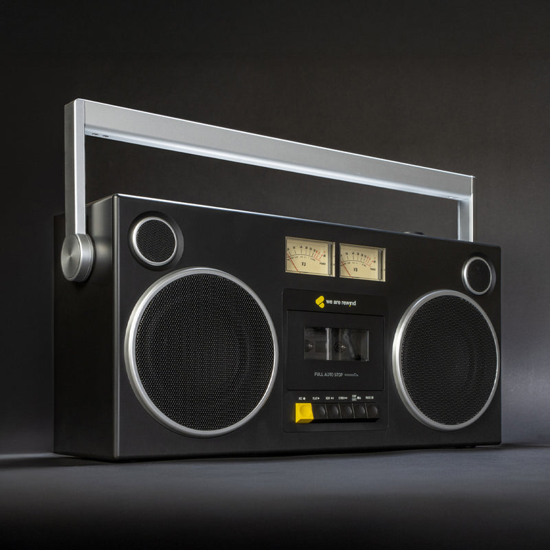 We Are Rewind Getto Blaster Cassette Player & Recorder - Curtis, Black