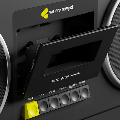 We Are Rewind Getto Blaster Cassette Player & Recorder - Curtis, Black