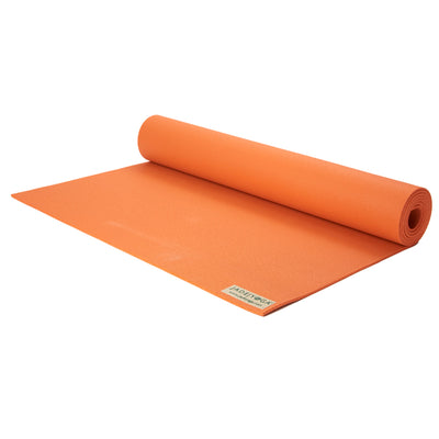 Jade Yoga Harmony Mat - Orange & Jade Yoga Cork Yoga Block - Small + Jade Yoga Plant Based Mat Wash - 8 oz Starter Kit