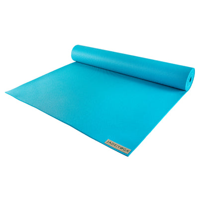 Jade Yoga Harmony Mat - Sky Blue & Jade Yoga Cork Yoga Block - Small + Jade Yoga Plant Based Mat Wash - 8 oz Starter Kit