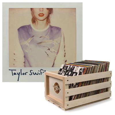 Crosley Record Storage Crate & Taylor Swift 1989 - Double Vinyl Album Bundle