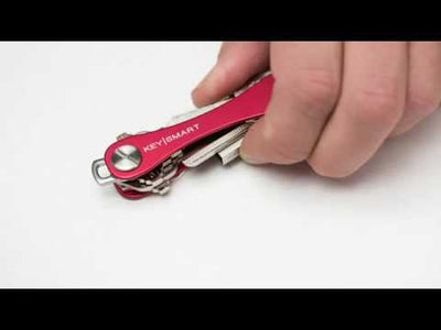 KeySmart Orginal - Compact Key Holder and Keychain Organiser (Up to 8 Keys) - Red Forged Carbon - 2 Pack