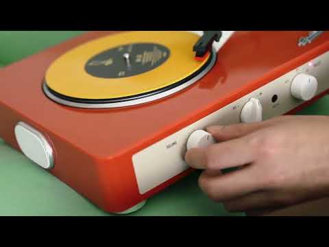 Gadhouse Brad MKII Record Player - Tangerine + Entertainment Stand Bundle - Black