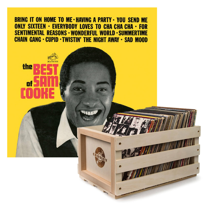 Crosley Record Storage Crate Sam Cooke The Best Of Sam Cooke Vinyl Album Bundle