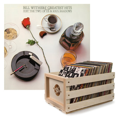 Crosley Record Storage Crate Bill Withers Greatest Hits Vinyl Album Bundle