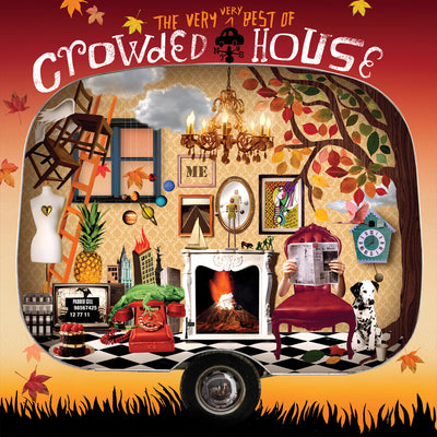 Crosley Record Storage Crate & Crowded House The Very Very Best Of Crowded House - Double Vinyl Album Bundle