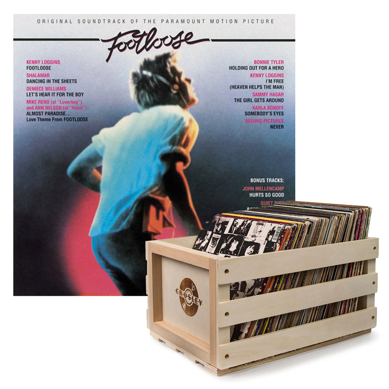Crosley Record Storage Crate Footloose Vinyl Album Bundle