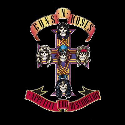 Guns & Roses Appetite For Destruction - Vinyl Album & Crosley Record Storage Display Stand