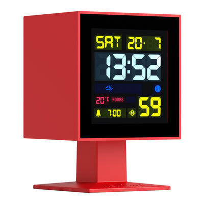 Newgate Monolith Lcd Alarm Clock Fire Engine Red