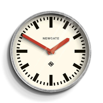 Newgate Luggage Wall Clock Galvanised Red Hands