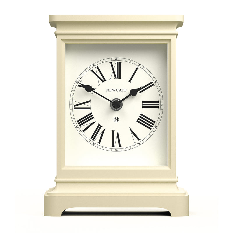 Newgate Time Lord Mantel Clock Matte Linen White
