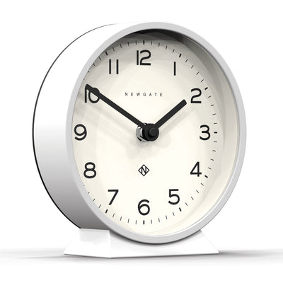 Newgate M Mantel Clock Pebble White