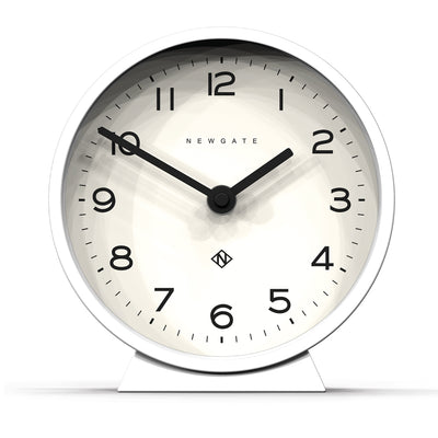 Newgate M Mantel Clock Pebble White