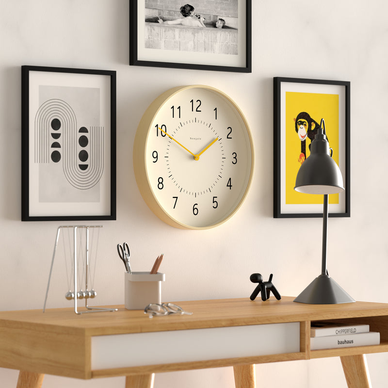 Newgate Monopoly Plywood Wall Clock With Yellow Hands