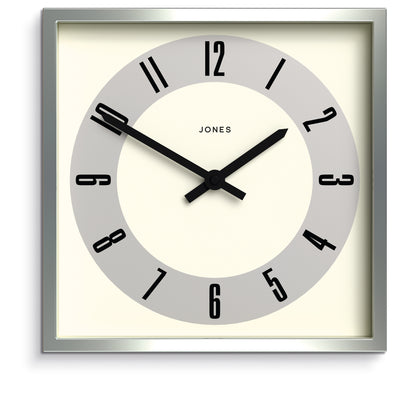 Newgate Jones Box Wall Clock Silver