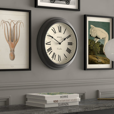 Newgate Jones Supper Club Clock Charcoal Grey