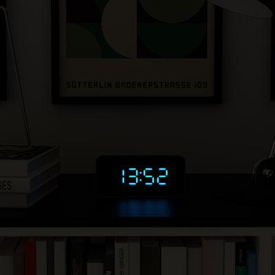 Newgate Space Hotel Hypertron Alarm Clock Black Case - Black Lens - Blue Led
