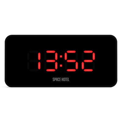 Newgate Space Hotel Hypertron Alarm Clock Black Case - Black Lens - Red Led