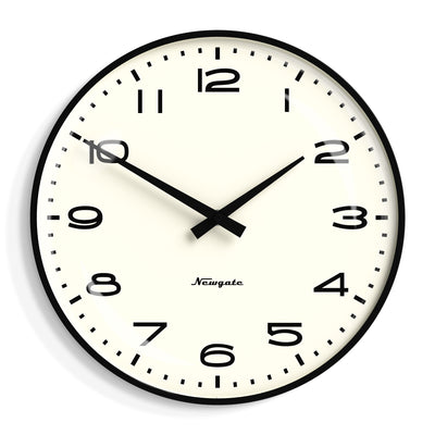 Newgate Radio City Wall Clock Black Arabic Dial - Matte Black