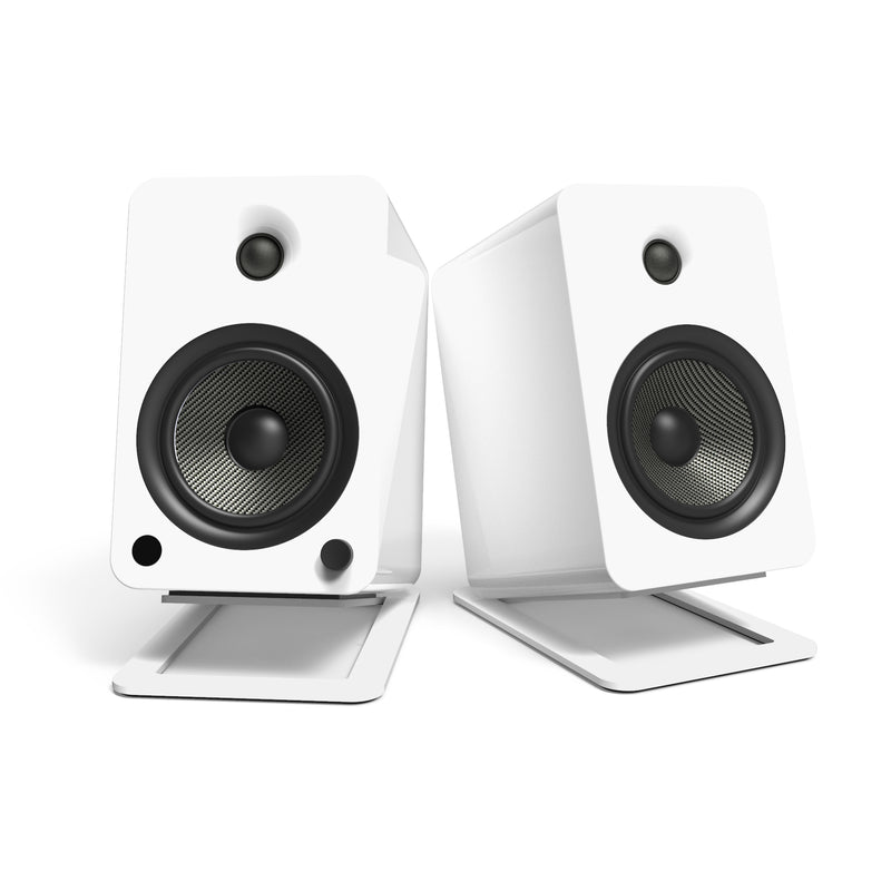 Kanto S6W Angled Desktop Speaker Stands for Large Speakers - Pair, White