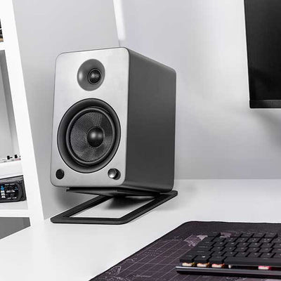 Kanto S6 Angled Desktop Speaker Stands for Large Speakers - Pair, Black
