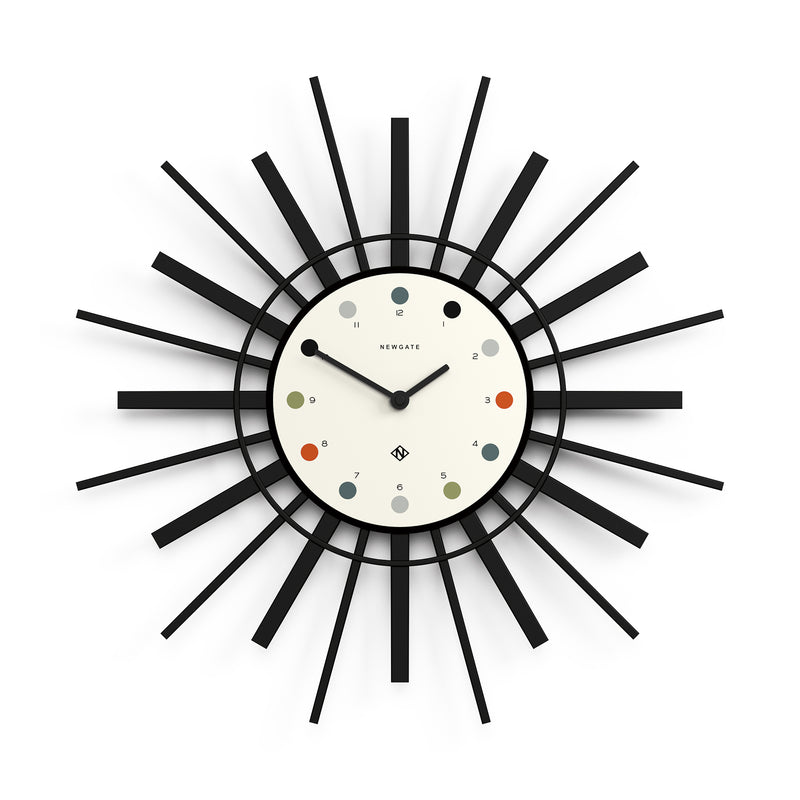Newgate Stingray Wall Clock Black - White Dial