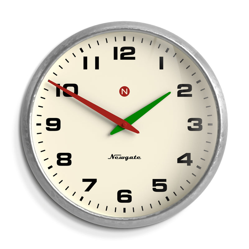 Newgate Superstore Wall Clock Alpha Dial Galvanised
