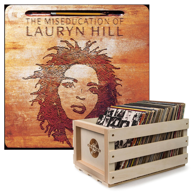 Crosley Record Storage Crate Lauryn Hill The Miseducation Of Lauryn Hill Vinyl Album Bundle